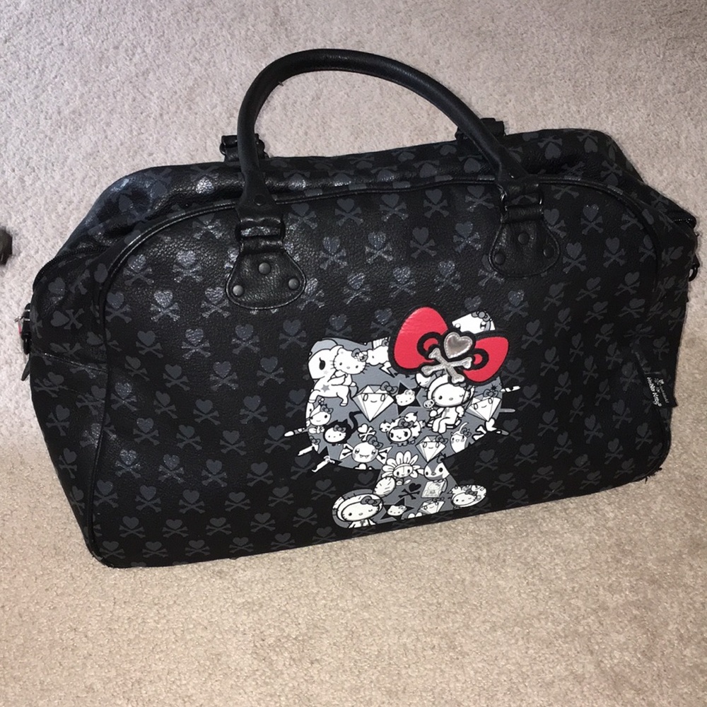 Tokidoki for Hello Kitty Black overnight bag